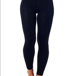 New Gold Medal Fleece Lined Ribbed Leggings Black